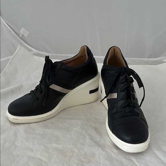 Paolo Shoes - Paolo Black and White Wedge Sneakers